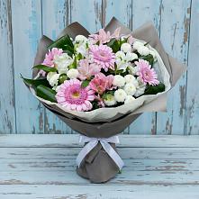 Букет цветов из:  Герберы, Альстромерии и Хризантемы в Мирном Кировской области