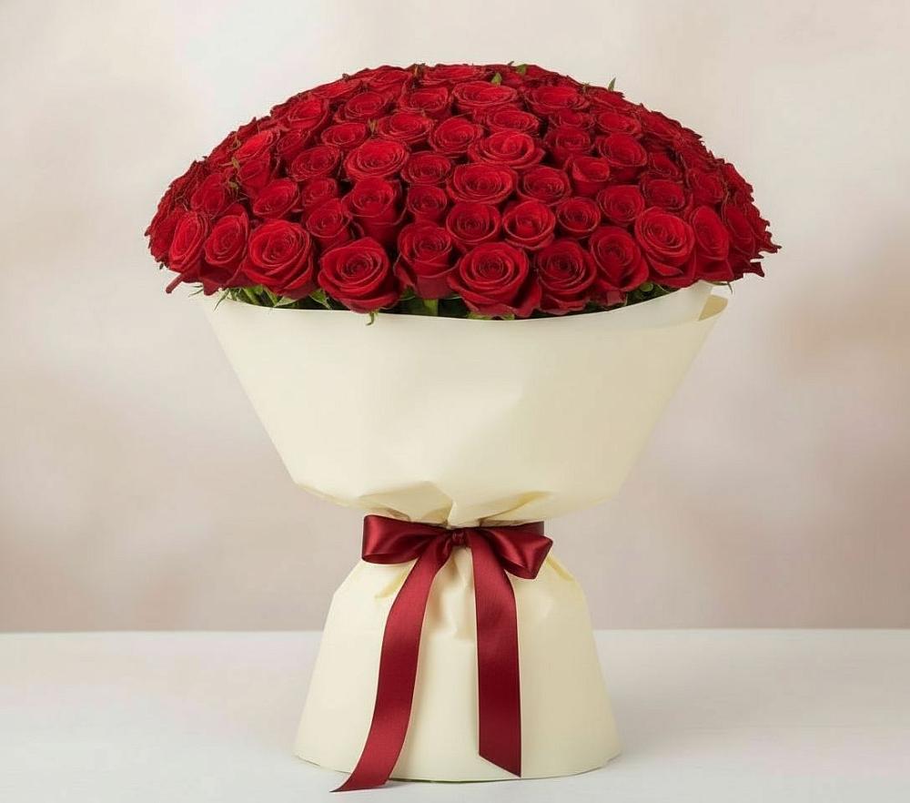 Букет 101 Красная роза Милано в Мирном Кировской области