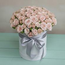 Цветочная композиция из Розы в шляпной коробке в Мирном Кировской области