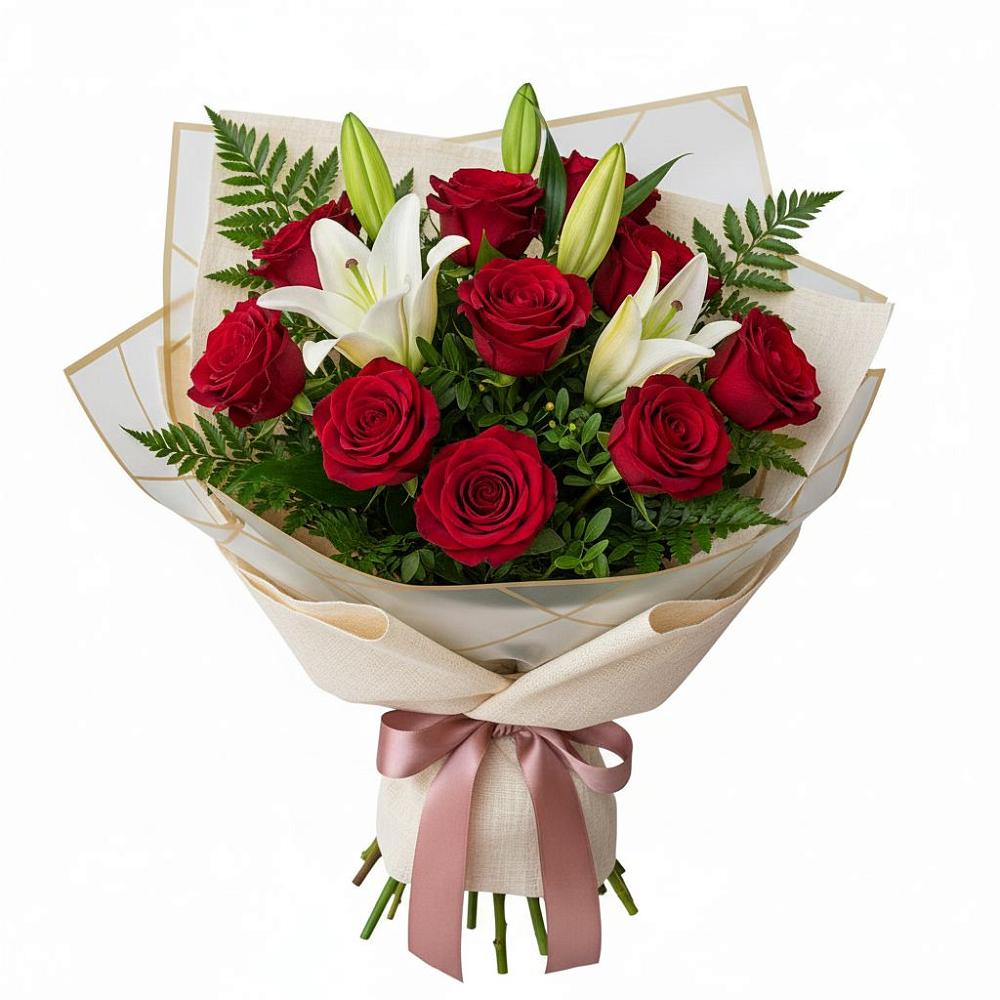 Букет цветов из: Лилии и Розы в Мирном Кировской области