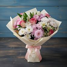 Букет цветов из:  Хризантемы, Альстромерии и Розы #REPLACE_PRED# Мирном Кировской области