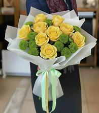 Букет цветов из:  Хризантемы и Розы #REPLACE_PRED# Мирном Кировской области
