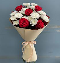 Букет цветов из:  Розы и Хризантемы #REPLACE_PRED# Мирном Кировской области