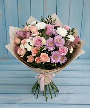 Букет цветов из:  Хризантемы, Розы и Альстромерии #REPLACE_PRED# Мирном Кировской области