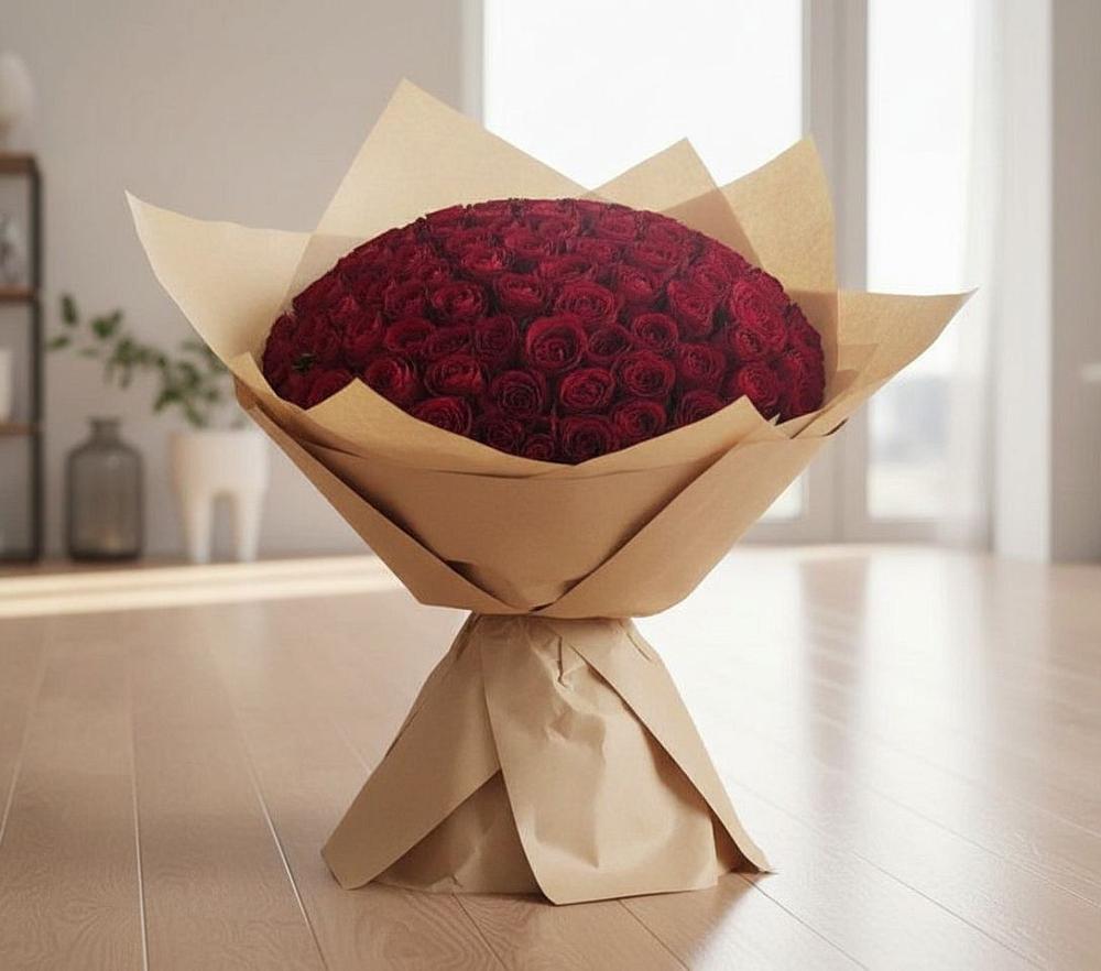 Букет 101 Красная роза в Мирном Кировской области