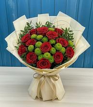 Букет цветов из:  Розы и Хризантемы #REPLACE_PRED# Мирном Кировской области